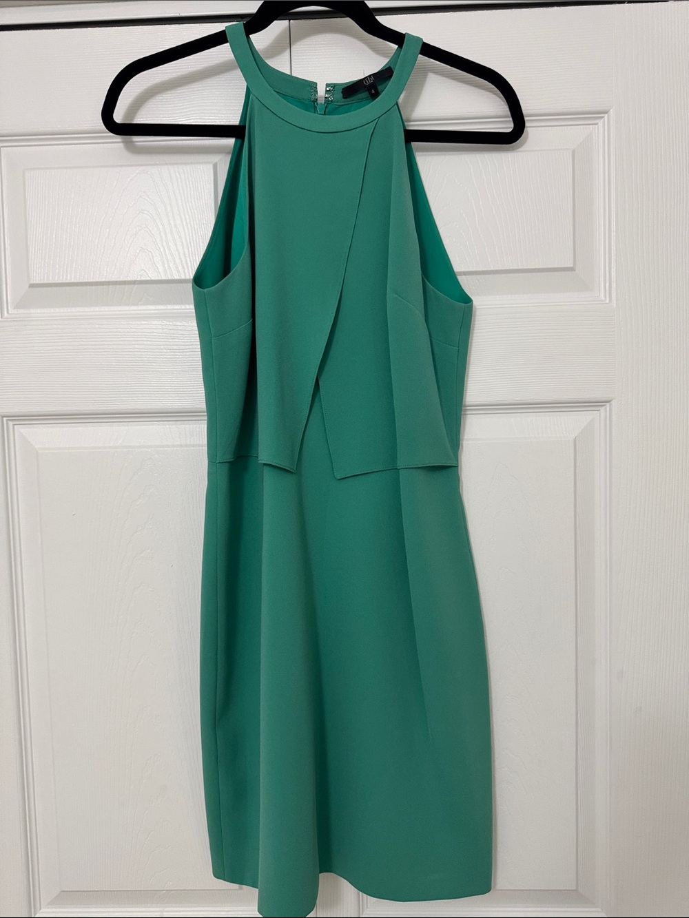 Tibi Teal Halter Mini Dress